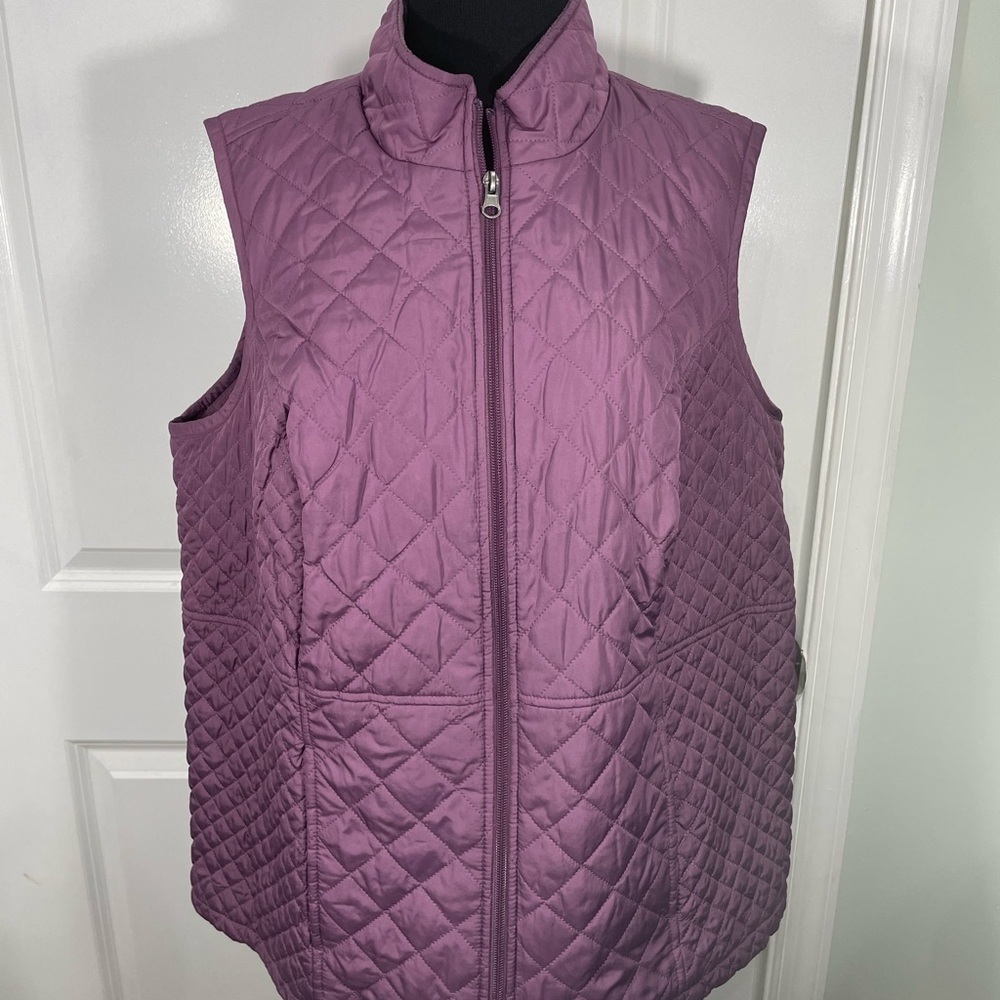Croft&Barrow Women's Quilted Purple Vest Size 1X CB-100